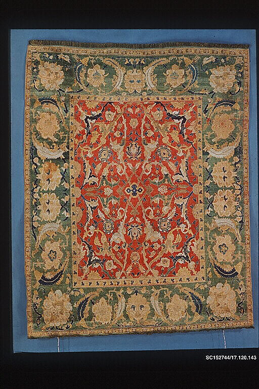 Polonaise Carpet, Silk (warp, weft, and pile); asymmetrically knotted pile