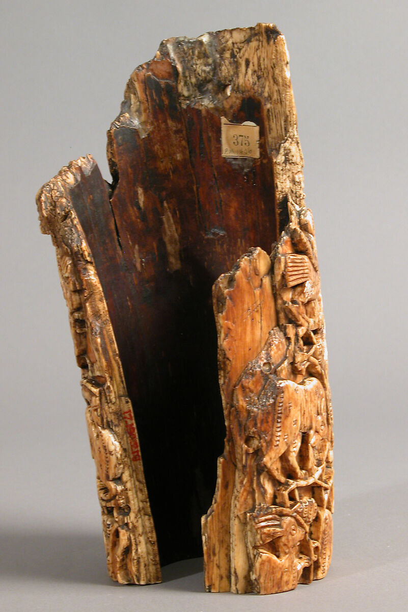 Fragment of an Oliphant, Ivory; carved