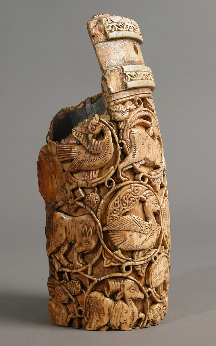 Fragment of an Oliphant, Ivory; carved