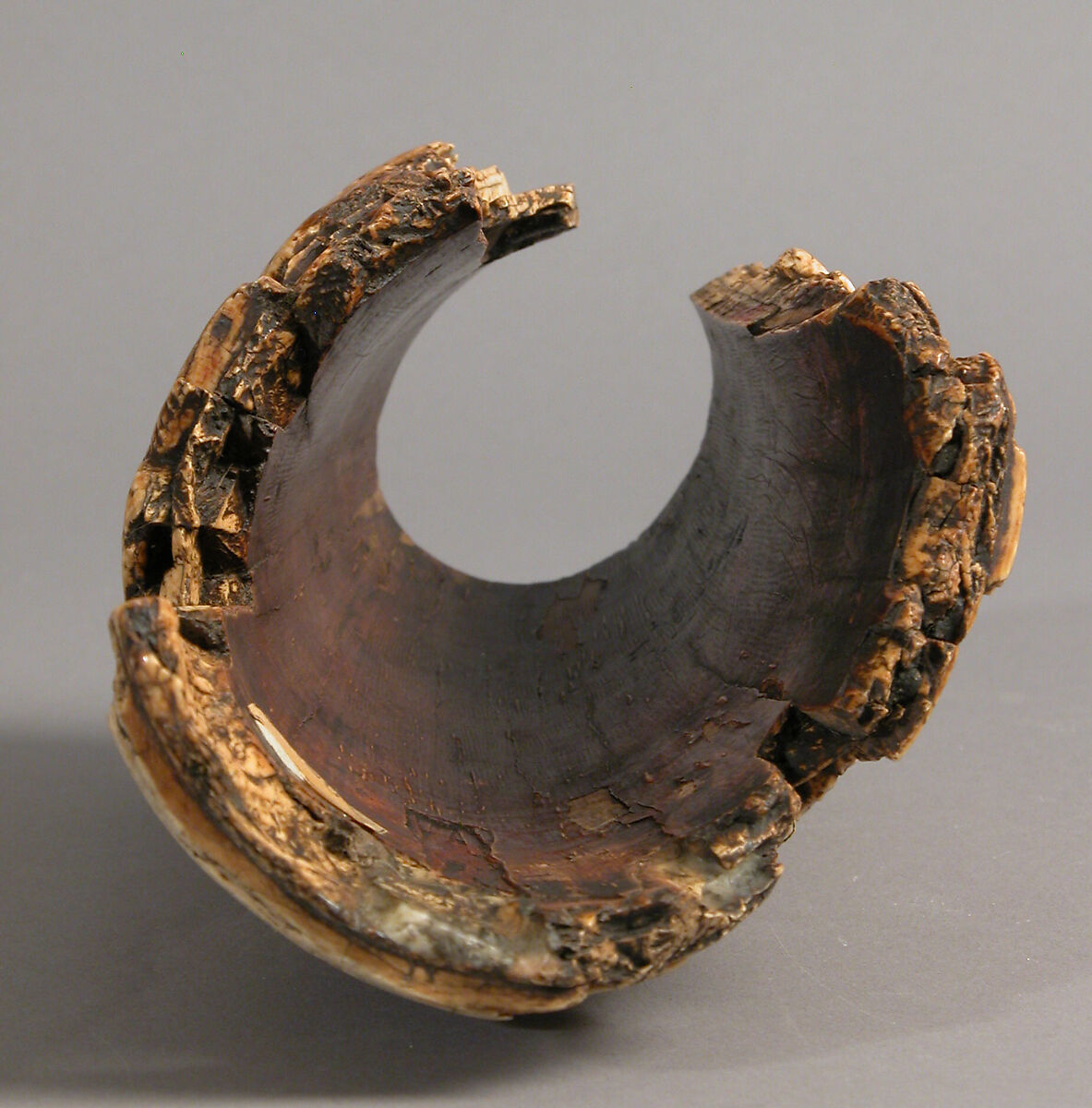 Fragment of an Oliphant, Ivory; carved