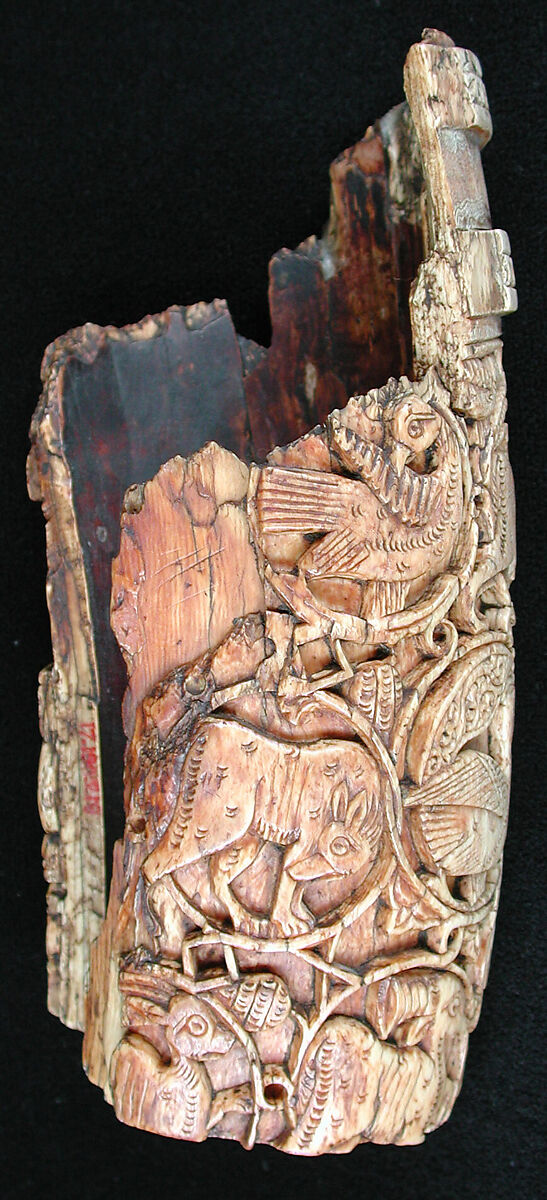 Fragment of an Oliphant, Ivory; carved