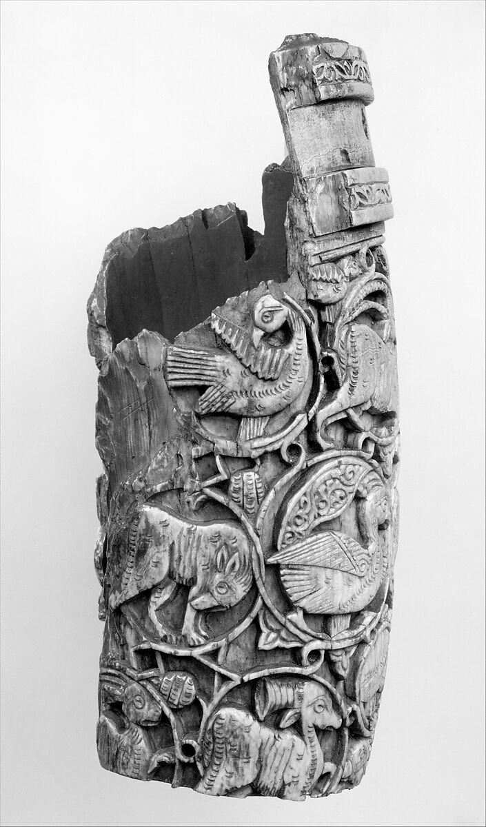 Fragment of an Oliphant, Ivory; carved