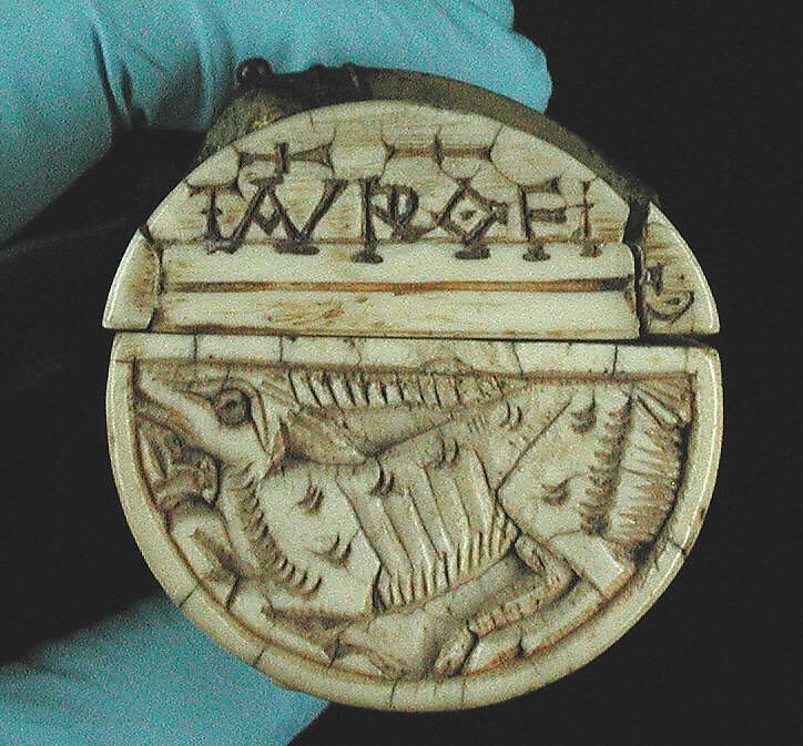 Pen Box, Ivory; carved; copper alloy mounts