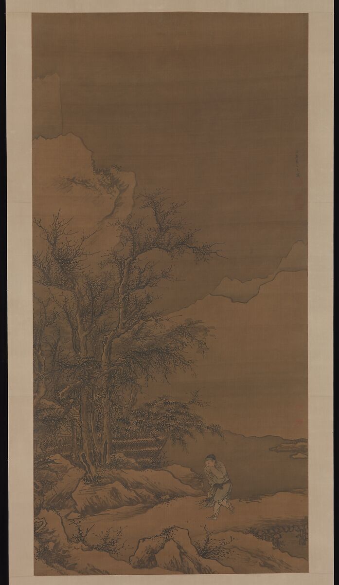 Returning home through the snow, Dai Jin (Chinese, 1388–1462), Hanging scroll; ink and color on silk, China 