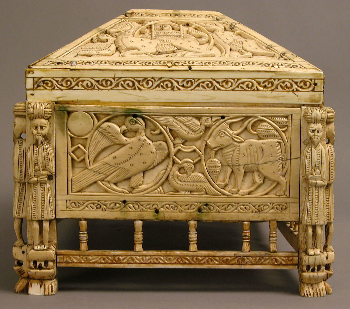 Morgan Casket, Ivory; carved