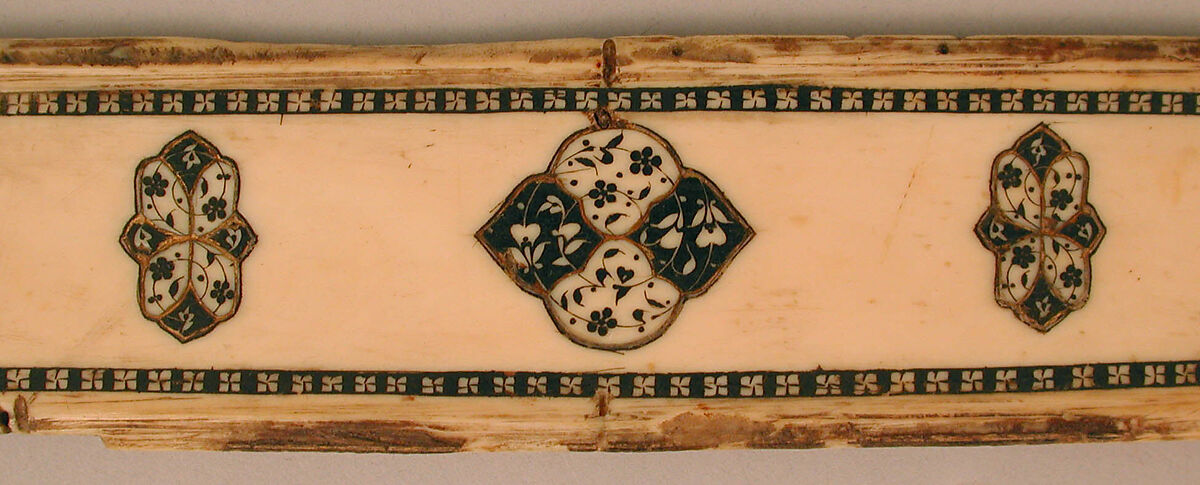 Cover of a Pen Box, Ivory; carved and inlaid with jewels
