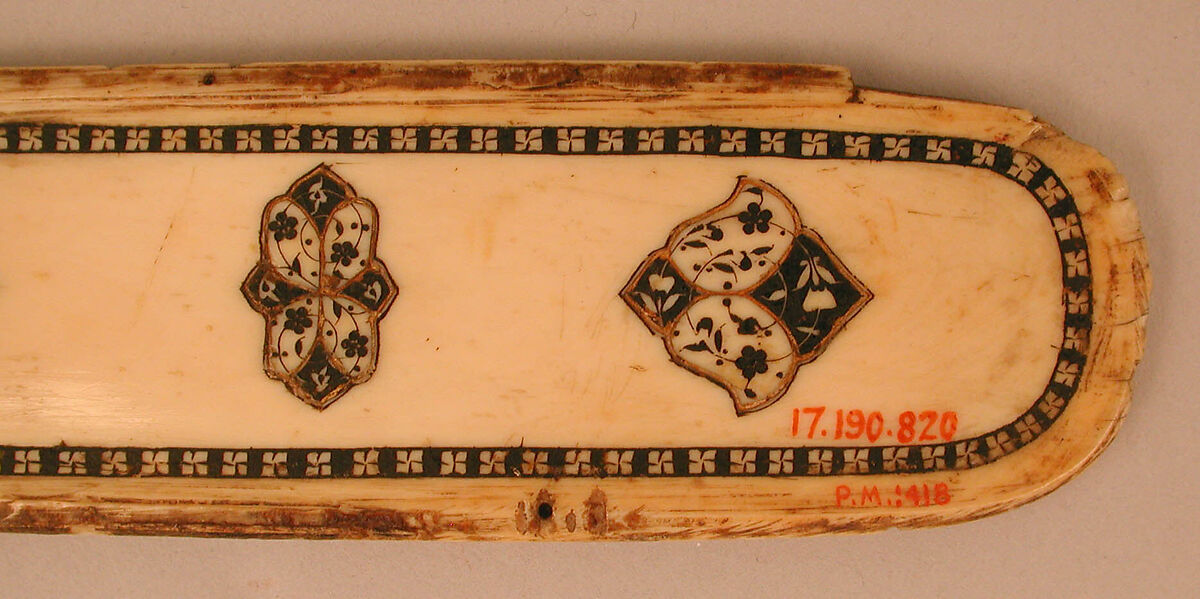 Cover of a Pen Box, Ivory; carved and inlaid with jewels