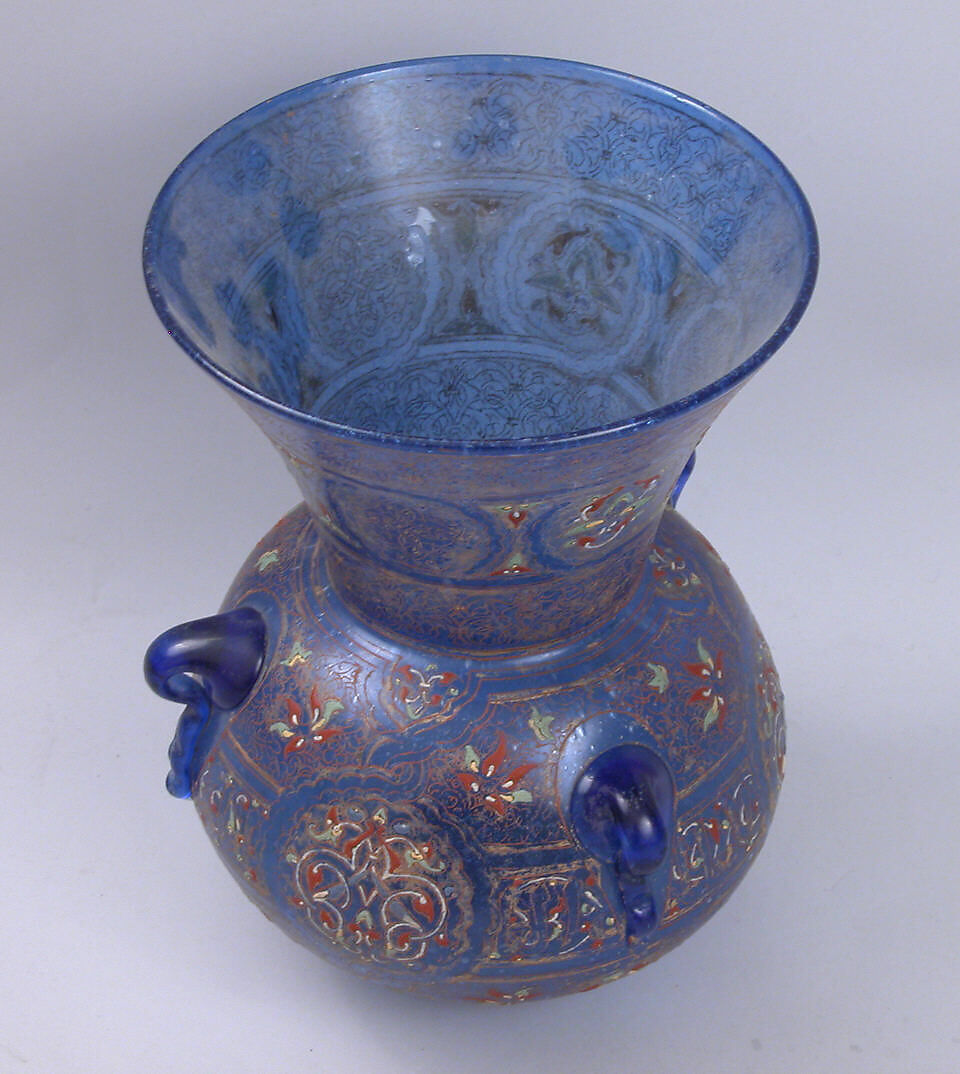 Mosque Lamp, Glass; enameled