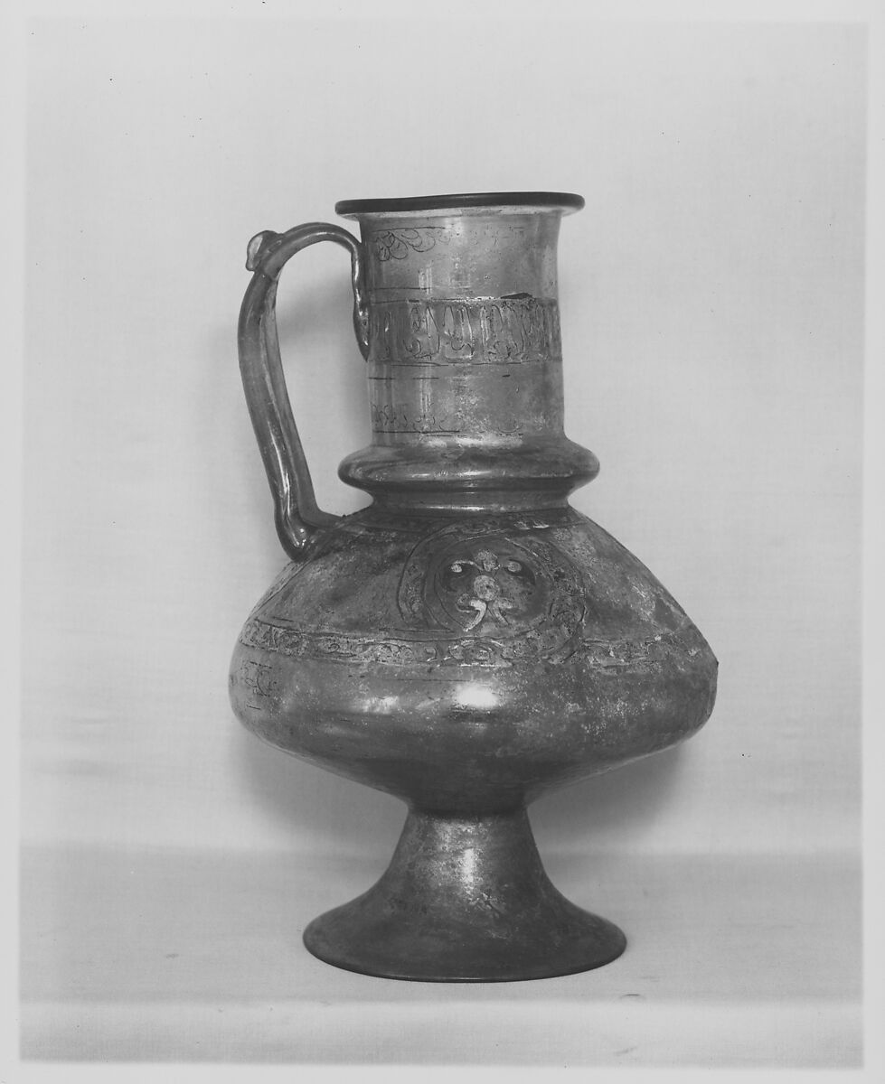 Ewer, Glass; enameled