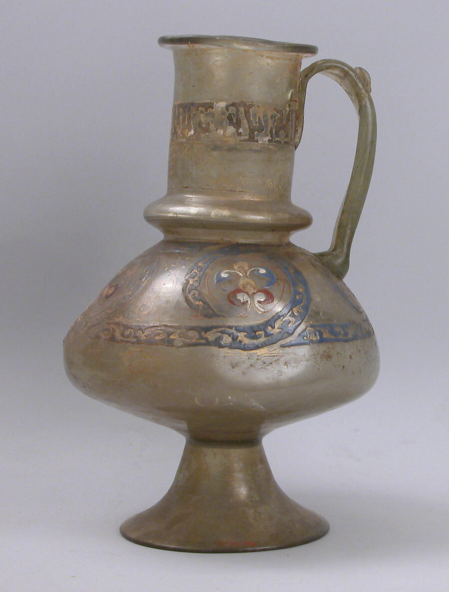 Ewer, Glass; enameled 