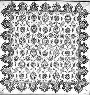 Tile Panel, Stonepaste; polychrome painted under transparent glaze