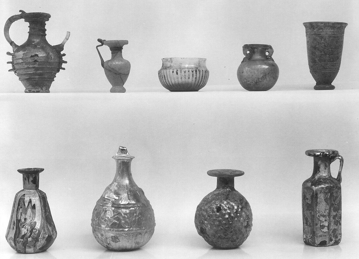 Bottle, Glass; mold blown