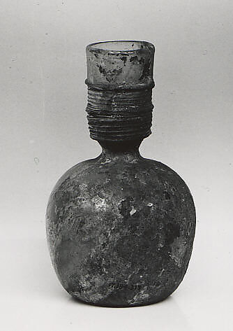 Bottle, Glass; applied decoration 