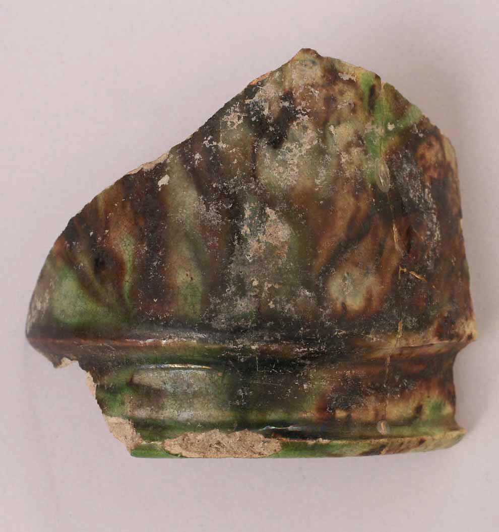 Fragment, Earthenware; glazed 