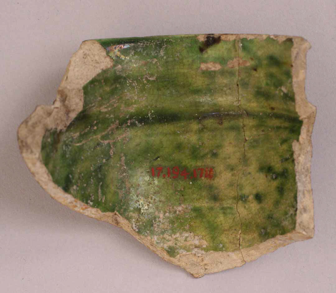 Ceramic Fragment, Earthenware; glazed