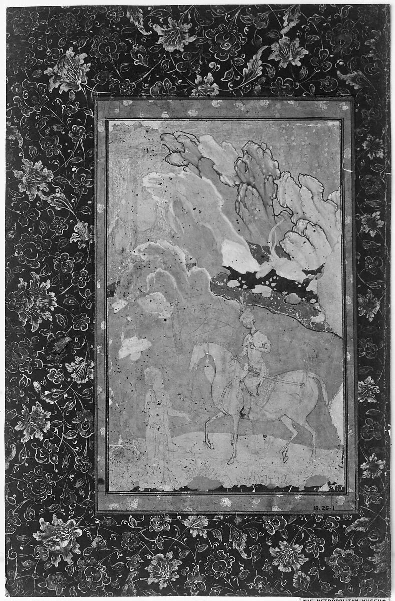 Meeting of a Prince and Poet, Ink, opaque watercolor, silver, and gold on paper