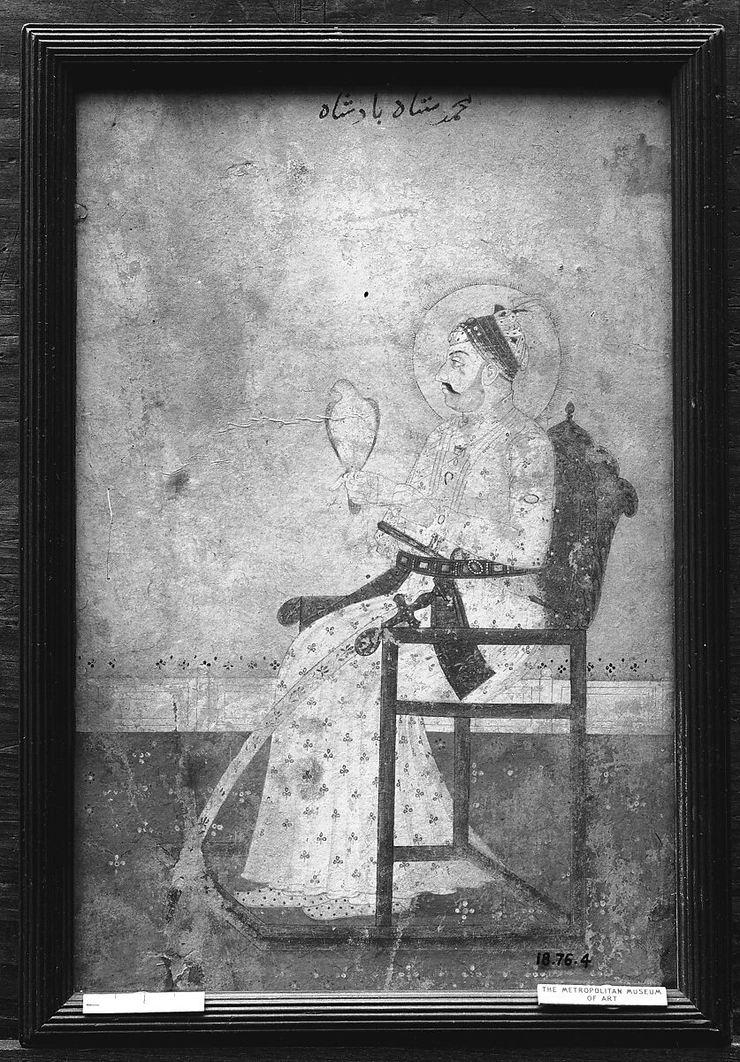 Portrait of Muhammad Shah, Ink, opaque watercolor, and gold on paper