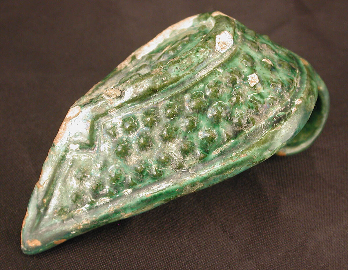 Lamp, Earthenware; molded, slipped and glazed