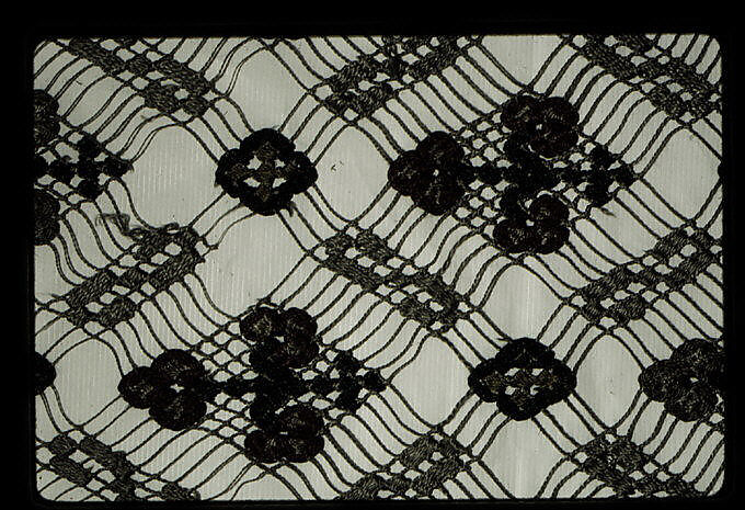 Fragment of a Veil, Silk; embroidered