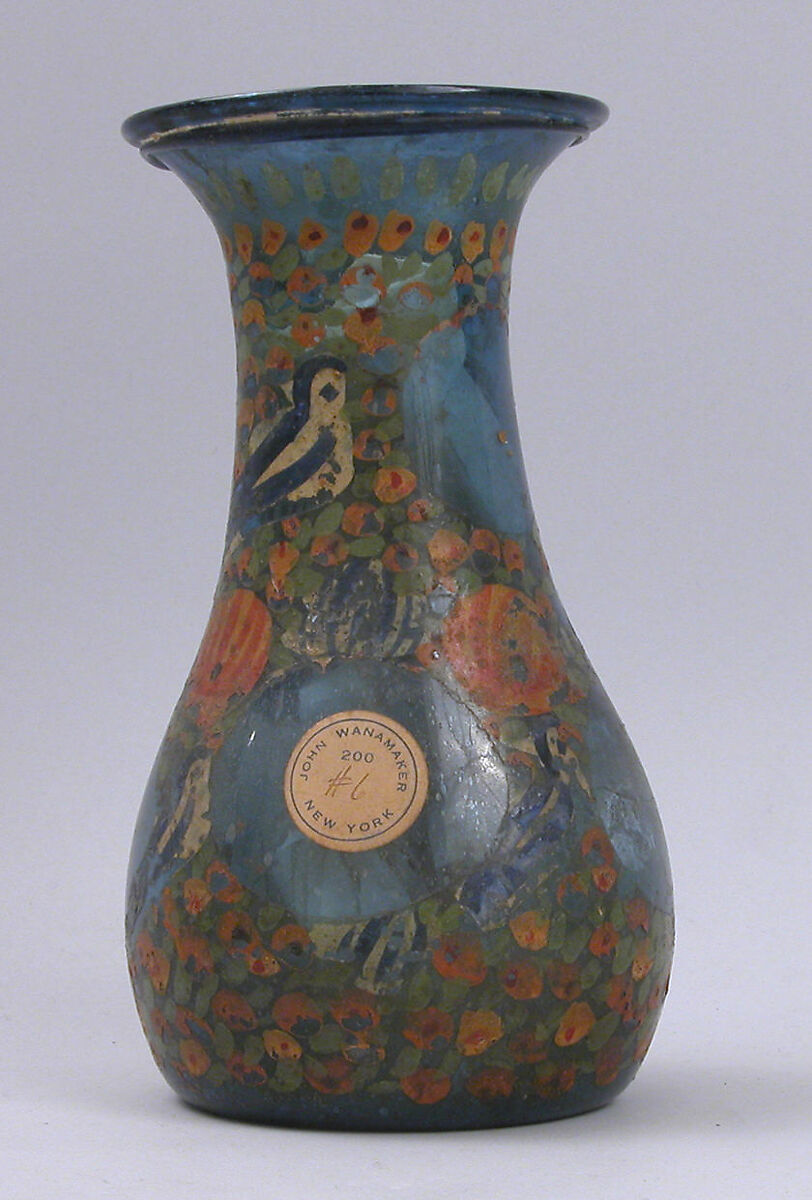 Vase, Glass; painted