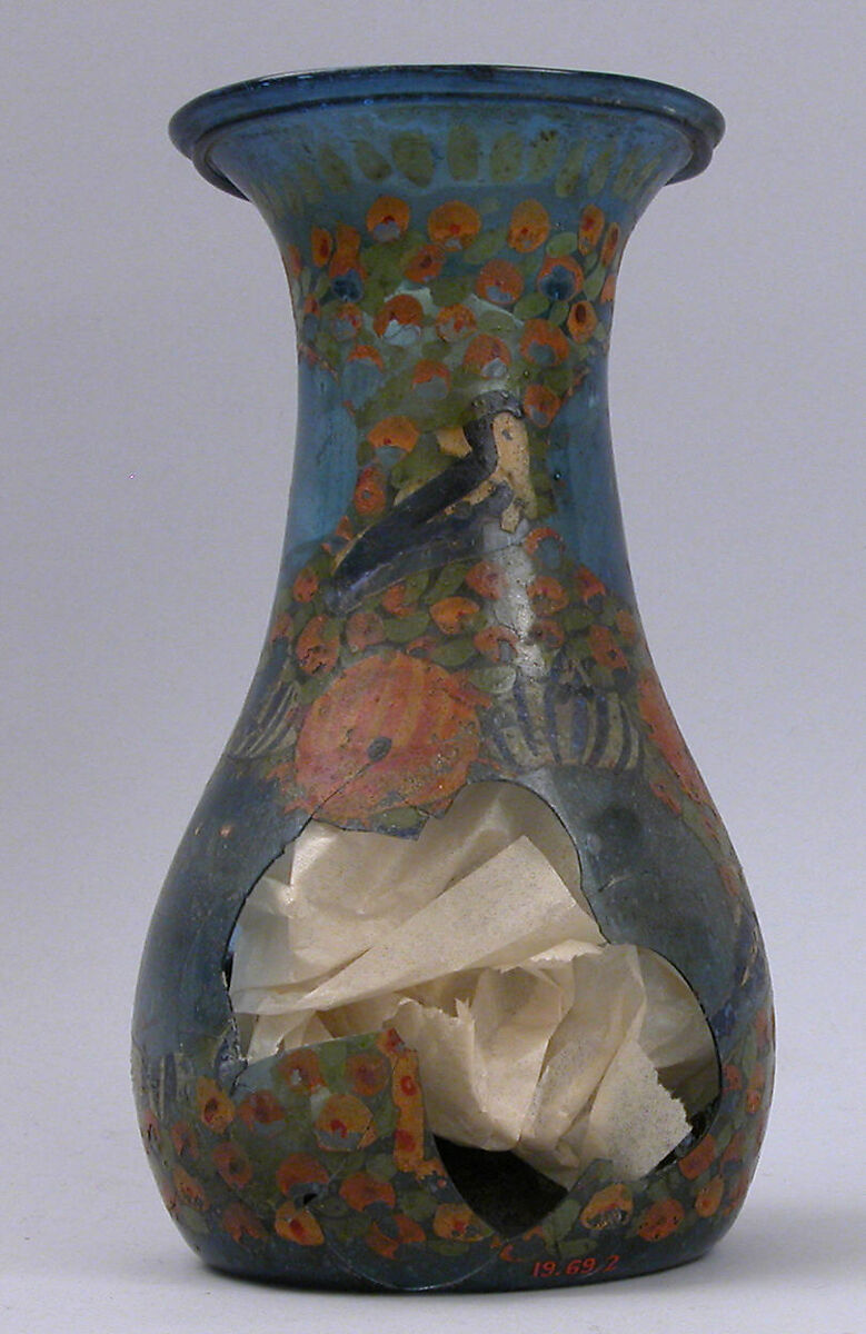 Vase, Glass; painted 