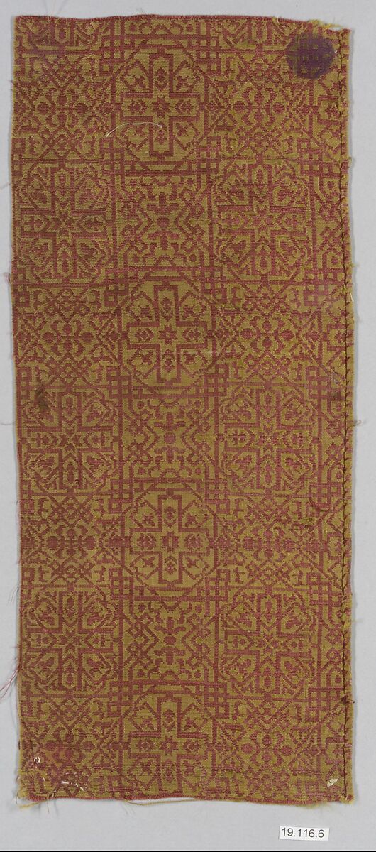 Textile Fragment, Silk; lampas 