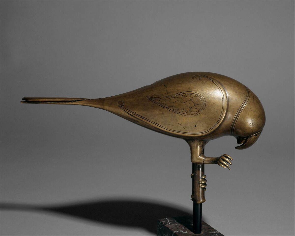 Finial in the Form of a Parrot, Brass 