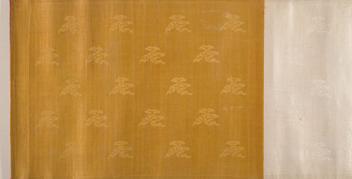 Textile for a handscroll, Handscroll; ink and color on silk and paper backed, China
