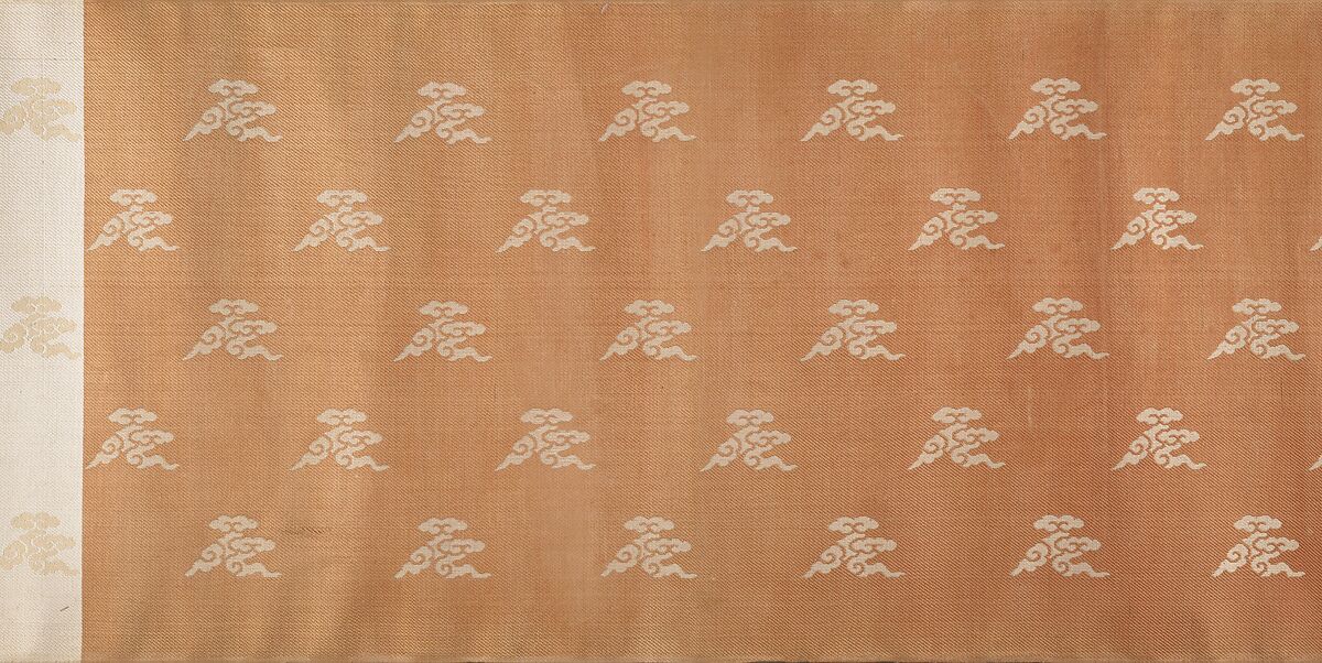 Textile for a handscroll, Handscroll; ink and color on silk and paper backed, China
