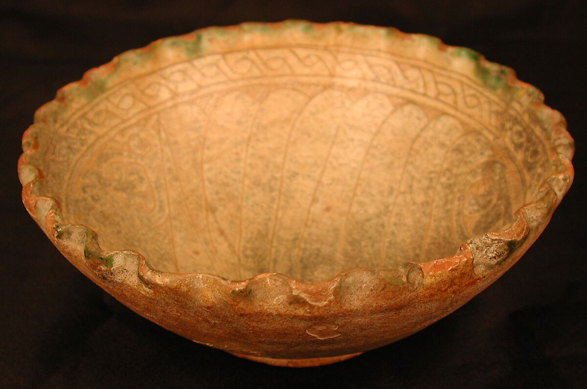 Bowl, Earthenware; slip-covered, glazed 