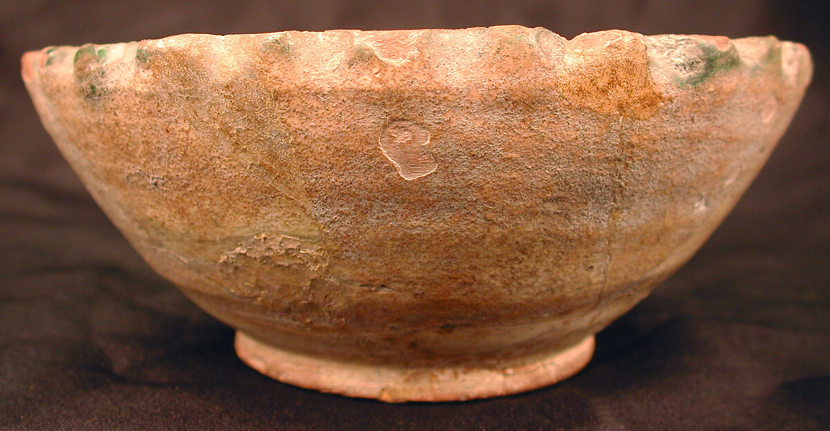 Bowl, Earthenware; slip-covered, glazed