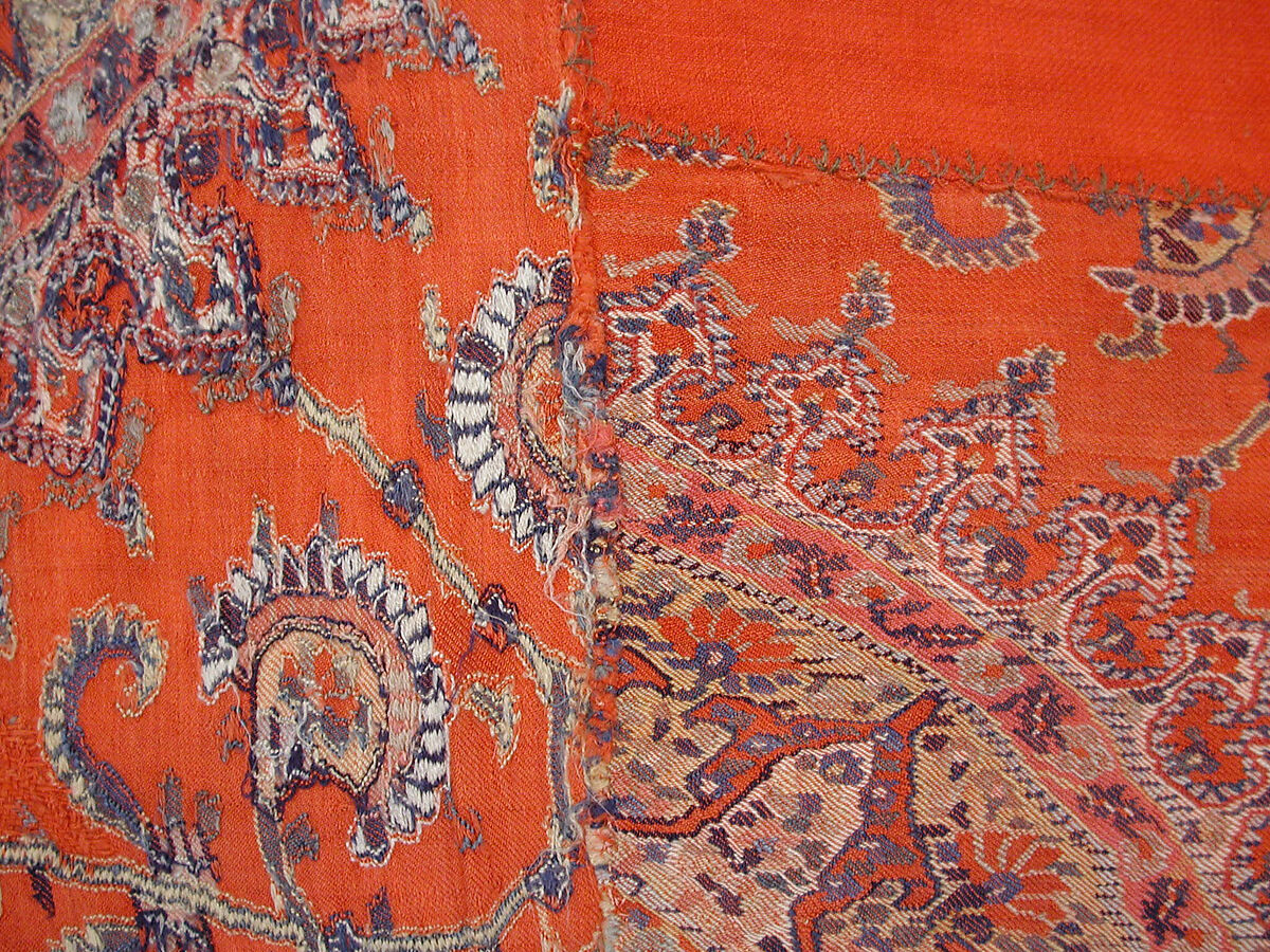 Shawl of Joined Fragments, Wool; tapestry weave, pieced