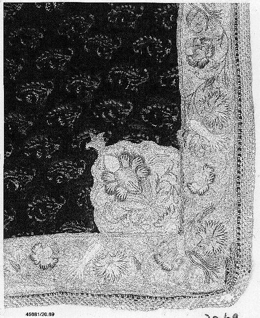 Veil, Cotton, silk; embroidered 