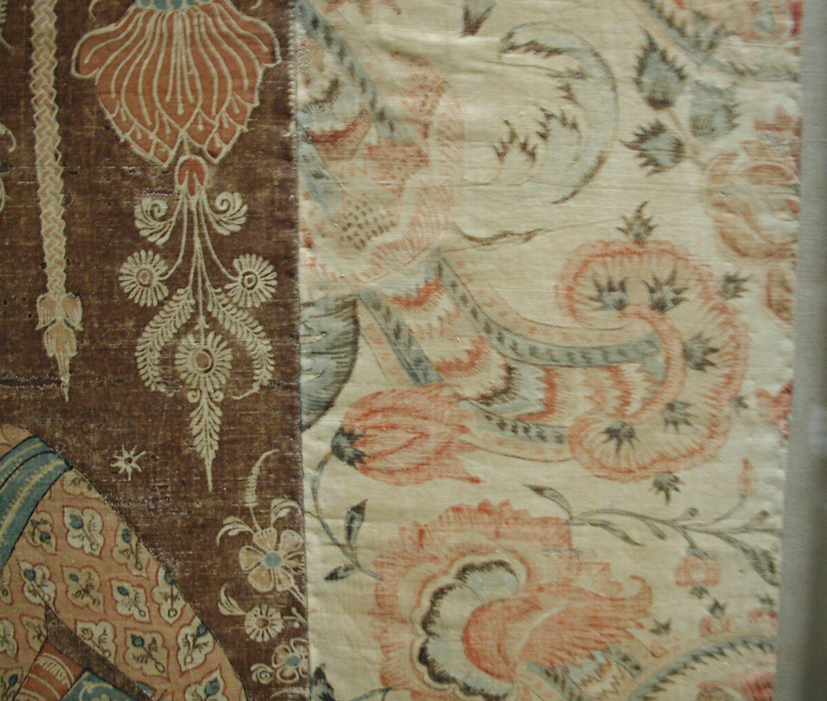 Kalamkari Hanging with Figures in an Architectural Setting, Cotton; plain weave, mordant-painted and dyed, resist-dyed