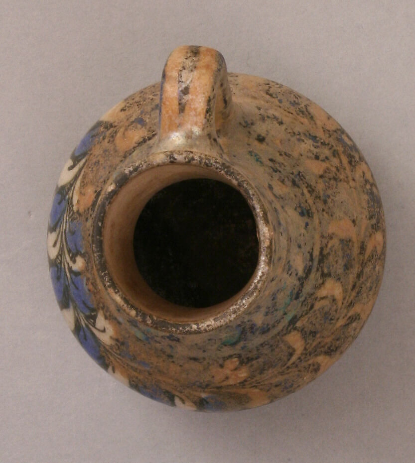 Ewer, Stonepaste; underglaze painted