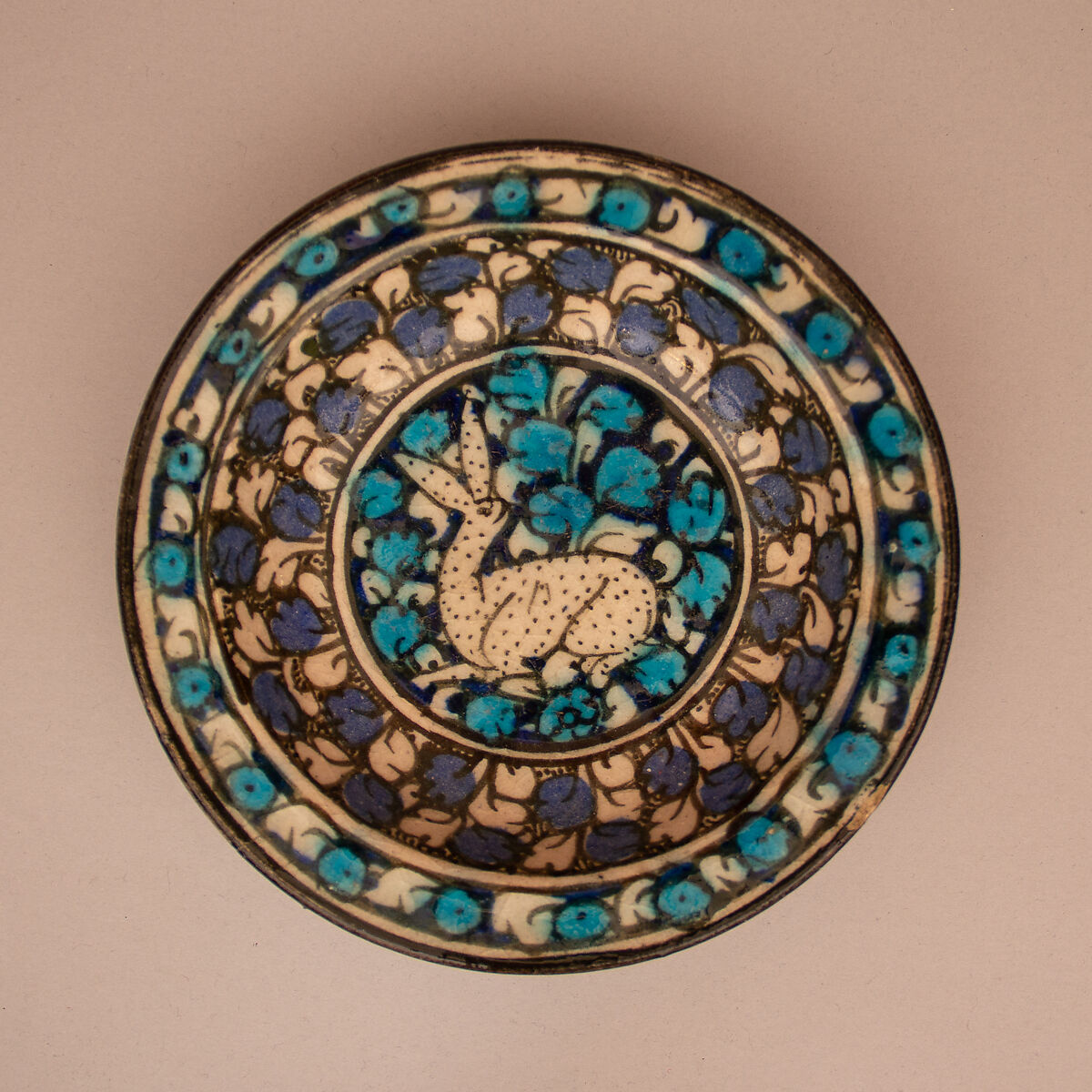 Dish, Earthenware; underglaze painted 