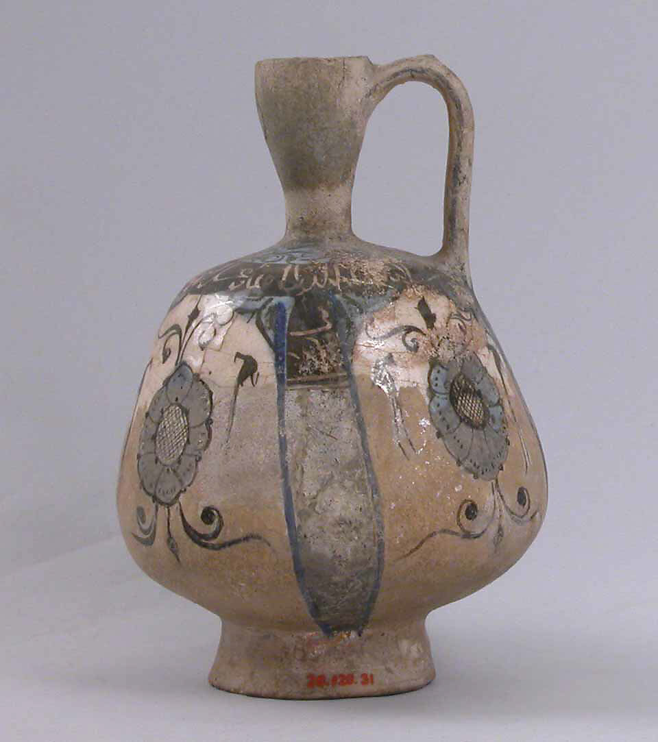 Ewer, Stonepaste; underglaze painted 