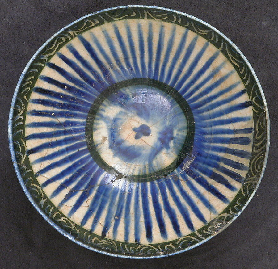 Bowl, Stonepaste; underglaze painted 