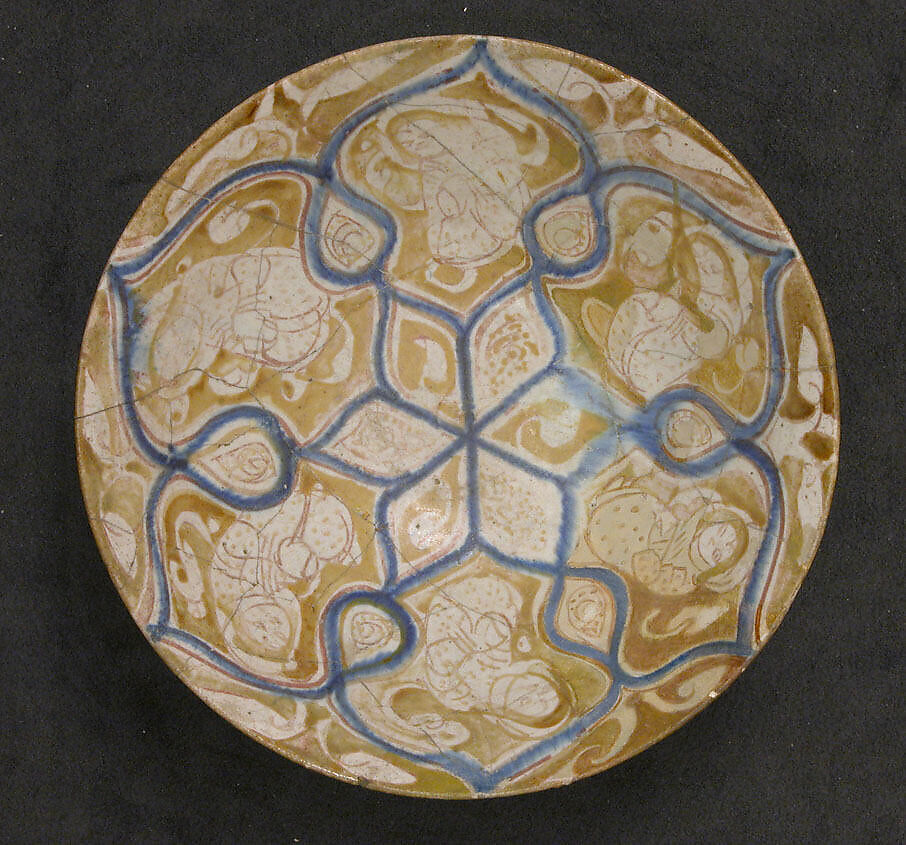 Bowl, Stonepaste; underglaze and luster-painted 