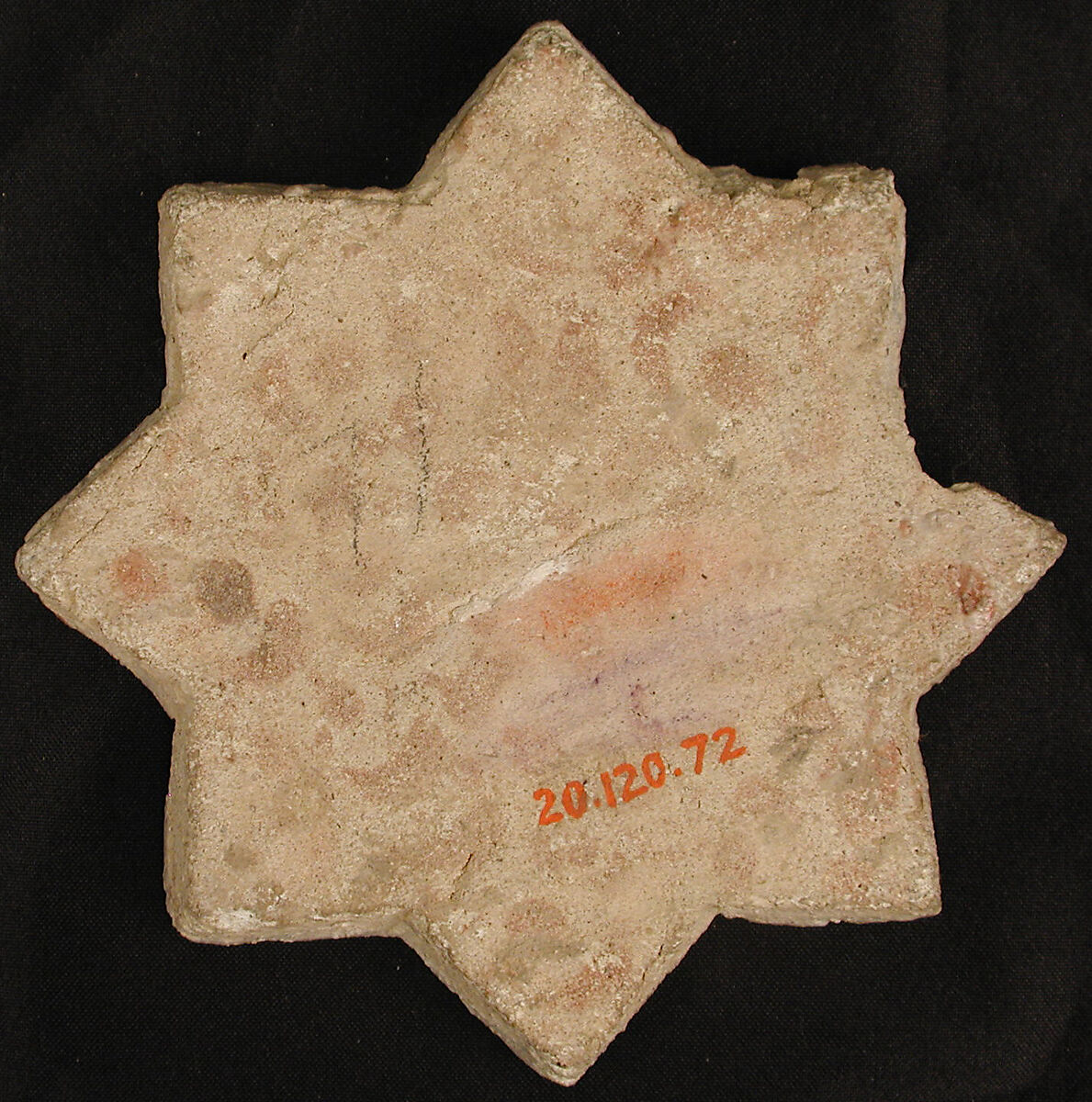 Star-Shaped Tile, Stonepaste; luster-painted