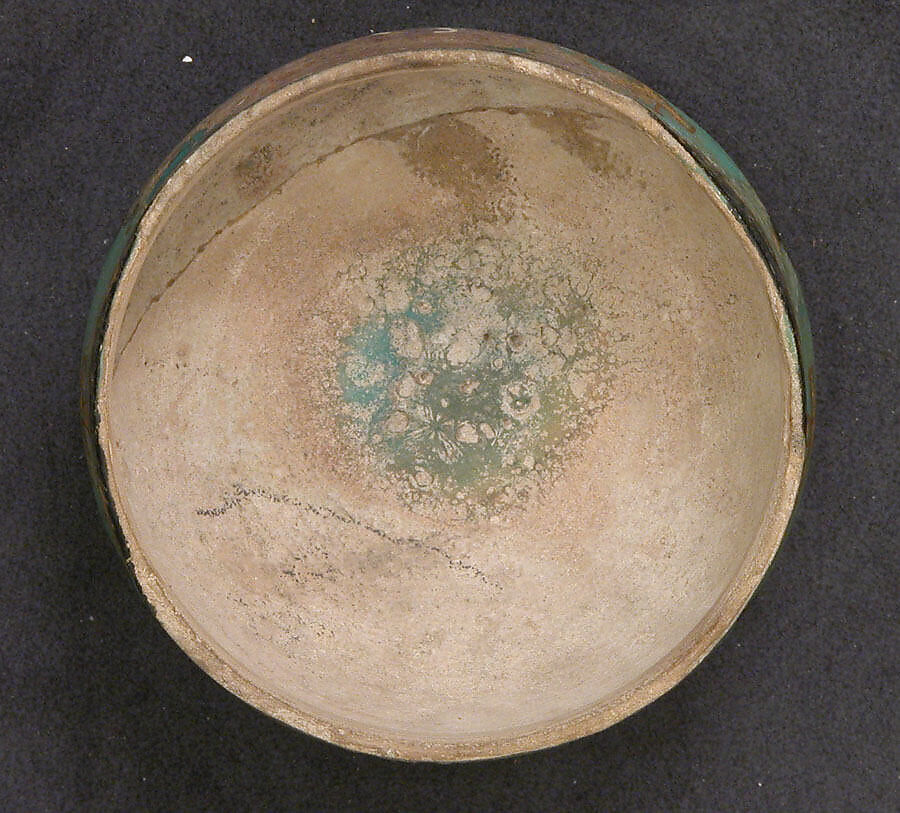 Bowl, Stonepaste; overglaze painted and gilded (lajvardina)