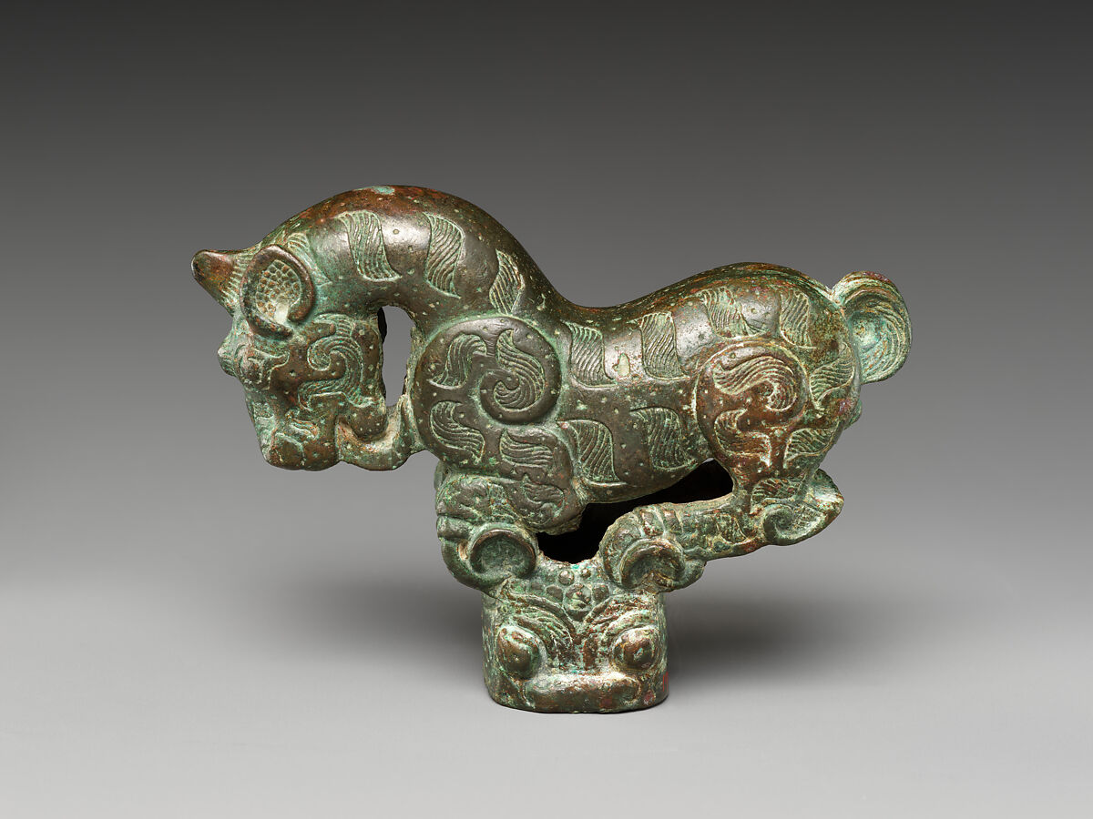 Finial in the Shape of a Tiger, Bronze, China
