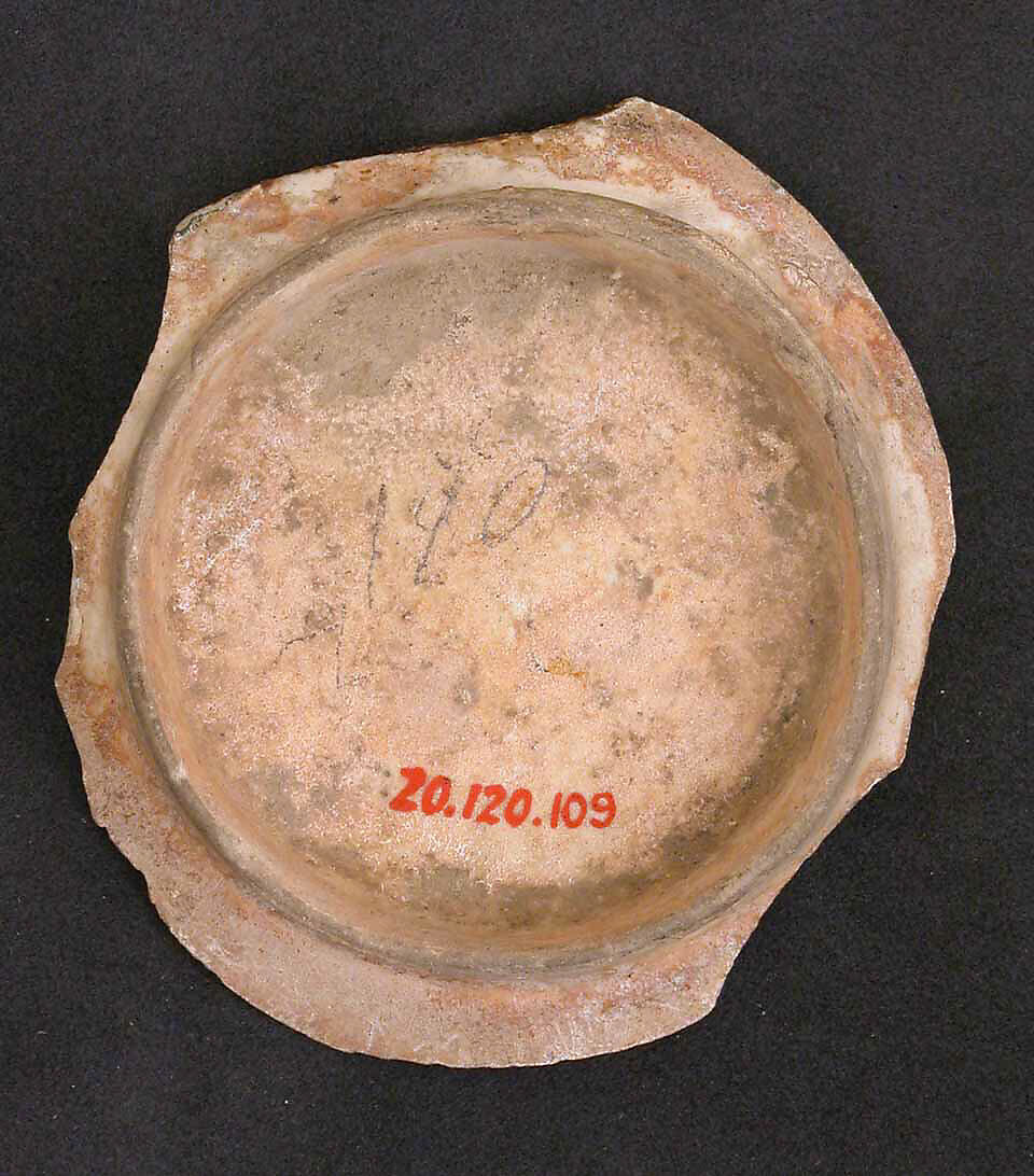 Fragment of a Bowl, Stonepaste; underglaze painted
