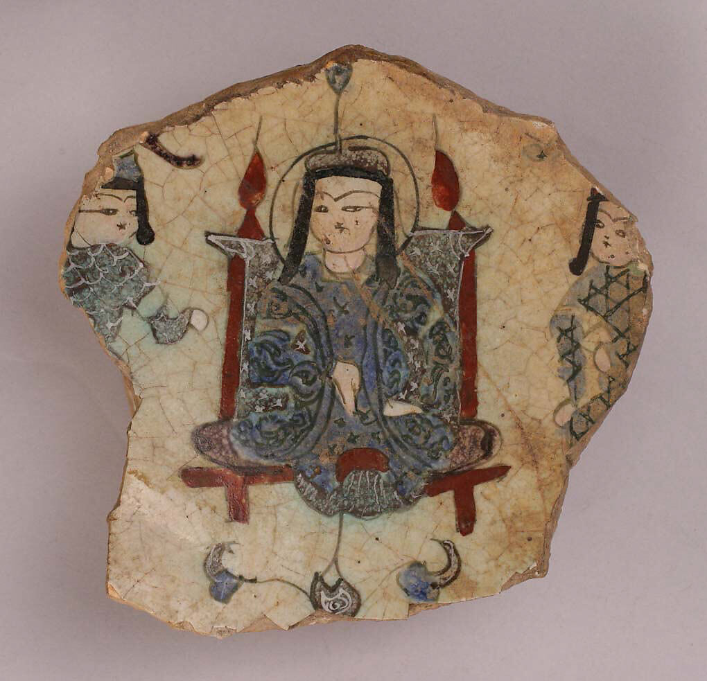 Fragment of a Mina'i Bowl, Stonepaste; overglaze painted (mina'i) 