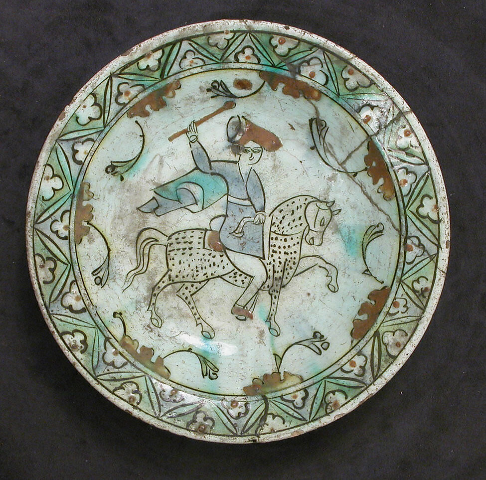 Dish, Stonepaste; underglaze painted 