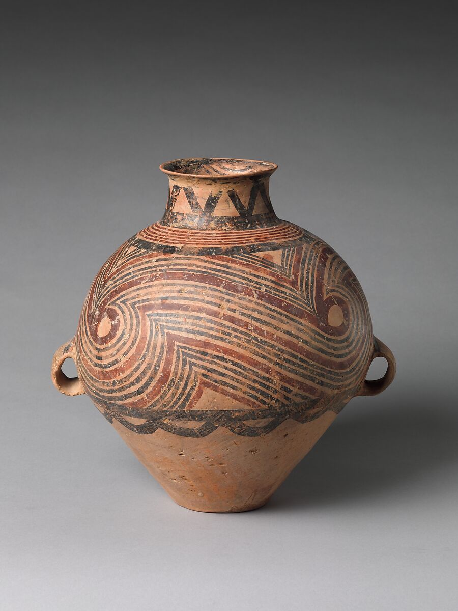 Jar (Hu), Earthenware with painted decoration, China