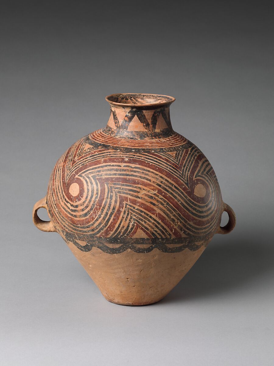 Jar (Hu), Earthenware with painted decoration, China