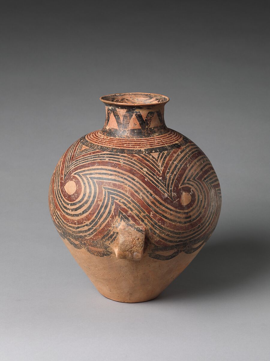 Jar (Hu), Earthenware with painted decoration, China