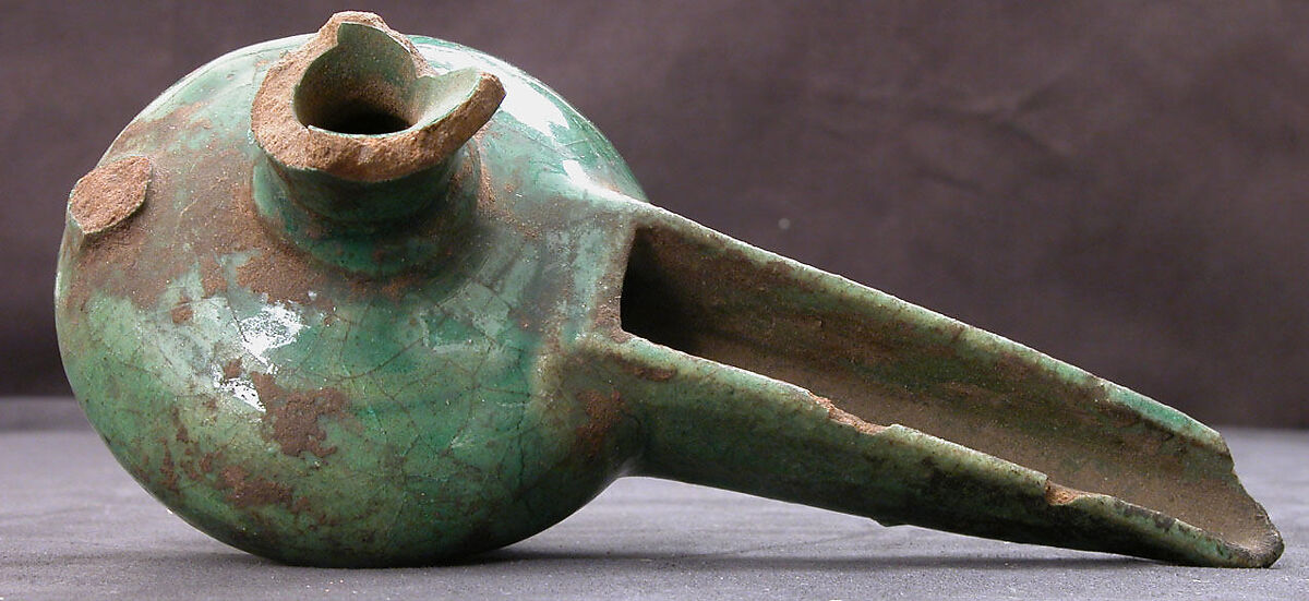 Lamp, Earthenware; glazed
