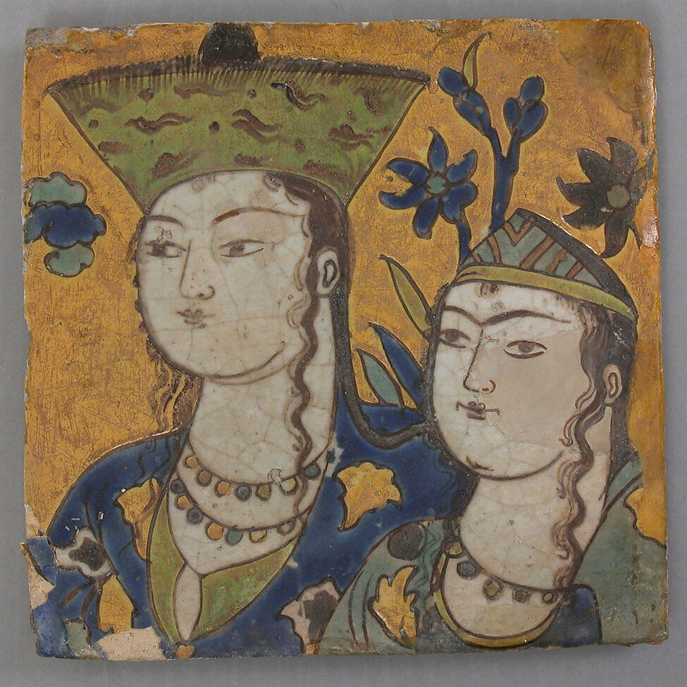 Tile, Stonepaste; glazed 